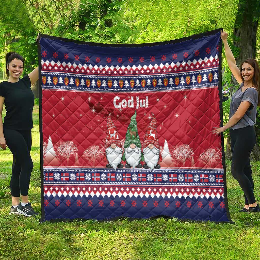 Norway Nisse Christmas Quilt God Jul Norwegian Christmas Pattern - Wonder Print Shop