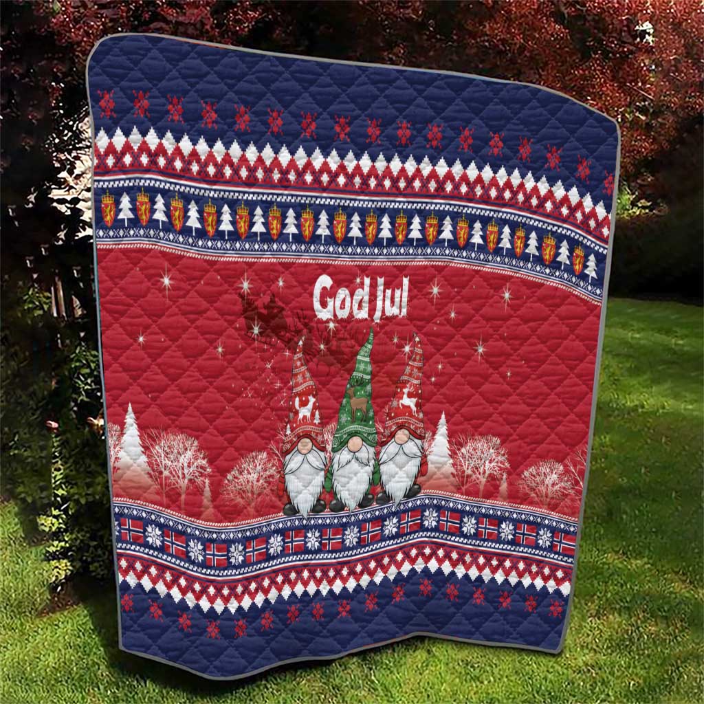 Norway Nisse Christmas Quilt God Jul Norwegian Christmas Pattern - Wonder Print Shop