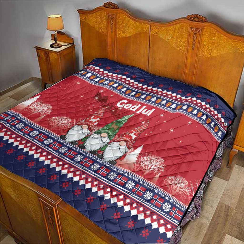 Norway Nisse Christmas Quilt God Jul Norwegian Christmas Pattern - Wonder Print Shop
