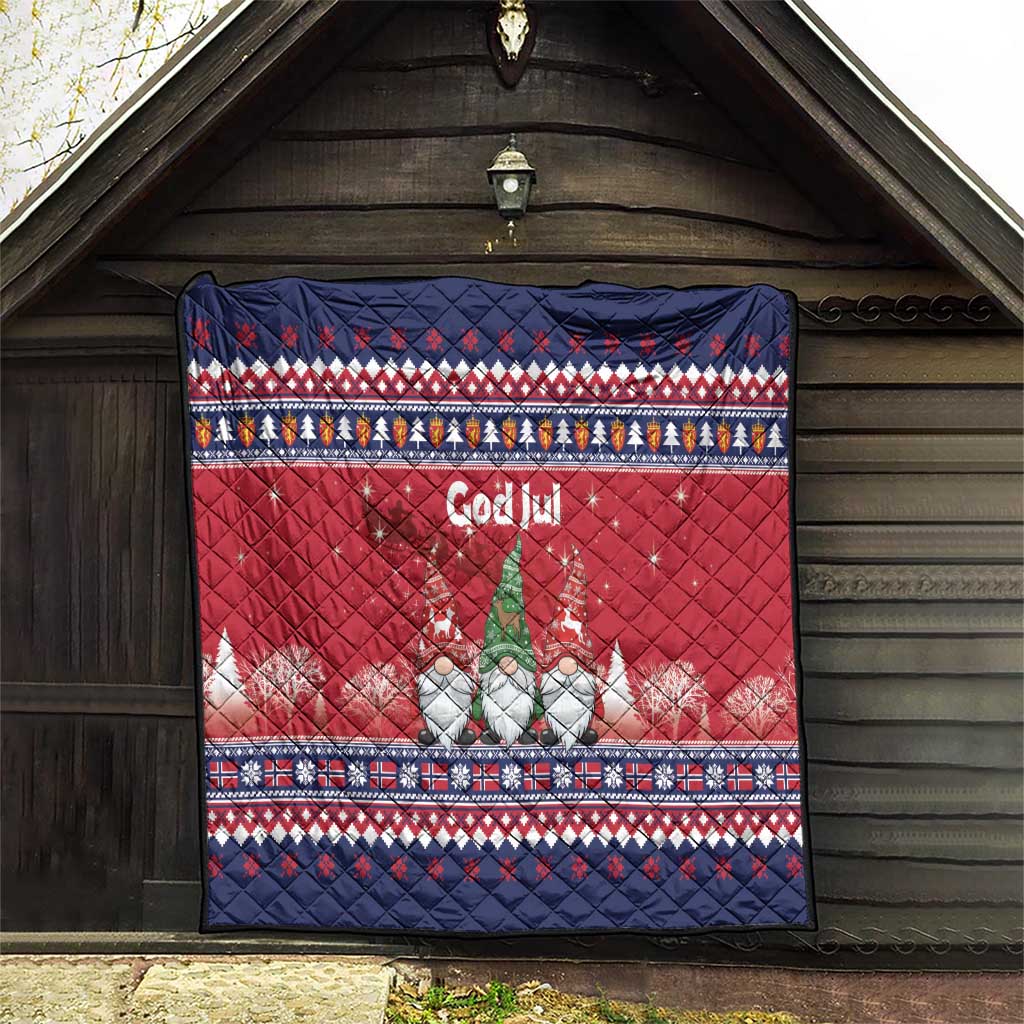 Norway Nisse Christmas Quilt God Jul Norwegian Christmas Pattern - Wonder Print Shop
