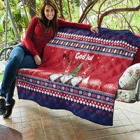 Norway Nisse Christmas Quilt God Jul Norwegian Christmas Pattern - Wonder Print Shop