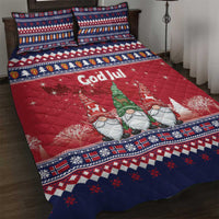 Norway Nisse Christmas Quilt Bed Set God Jul Norwegian Christmas Pattern - Wonder Print Shop