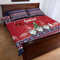 Norway Nisse Christmas Quilt Bed Set God Jul Norwegian Christmas Pattern - Wonder Print Shop