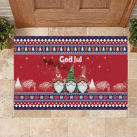 Norway Nisse Christmas Rubber Doormat God Jul Norwegian Christmas Pattern - Wonder Print Shop