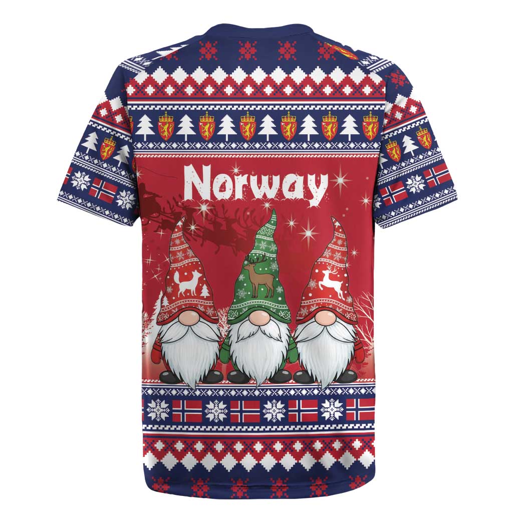 Norway Nisse Christmas Rugby Jersey God Jul Norwegian Christmas Pattern - Wonder Print Shop