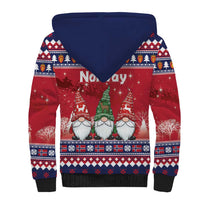 Norway Nisse Christmas Sherpa Hoodie God Jul Norwegian Christmas Pattern - Wonder Print Shop