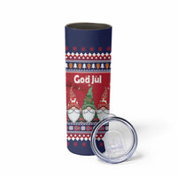 Norway Nisse Christmas Skinny Tumbler God Jul Norwegian Christmas Pattern - Wonder Print Shop