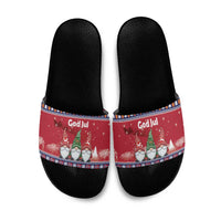 Norway Nisse Christmas Slide Sandals God Jul Norwegian Christmas Pattern - Wonder Print Shop