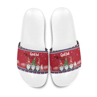 Norway Nisse Christmas Slide Sandals God Jul Norwegian Christmas Pattern - Wonder Print Shop