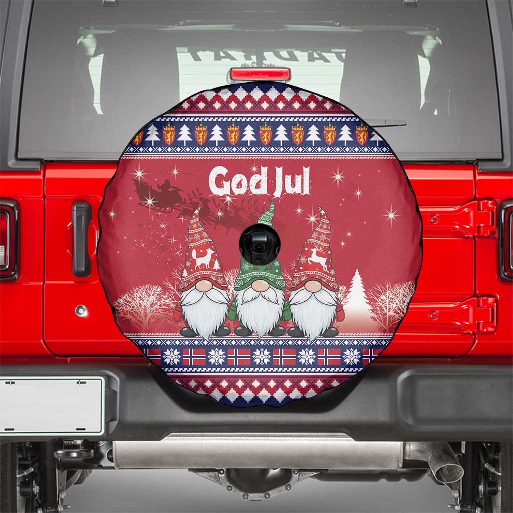 Norway Nisse Christmas Spare Tire Cover God Jul Norwegian Christmas Pattern - Wonder Print Shop