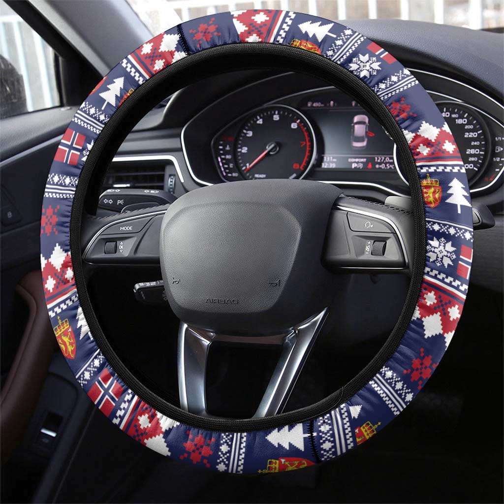 Norway Nisse Christmas Steering Wheel Cover God Jul Norwegian Christmas Pattern - Wonder Print Shop