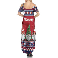 Norway Nisse Christmas Summer Maxi Dress God Jul Norwegian Christmas Pattern - Wonder Print Shop