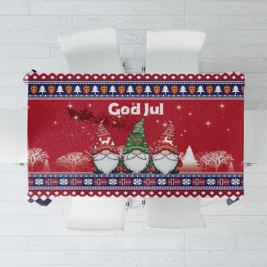 Norway Nisse Christmas Tablecloth God Jul Norwegian Christmas Pattern - Wonder Print Shop