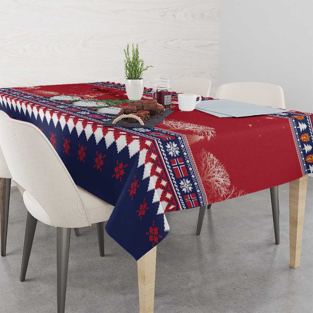 Norway Nisse Christmas Tablecloth God Jul Norwegian Christmas Pattern - Wonder Print Shop