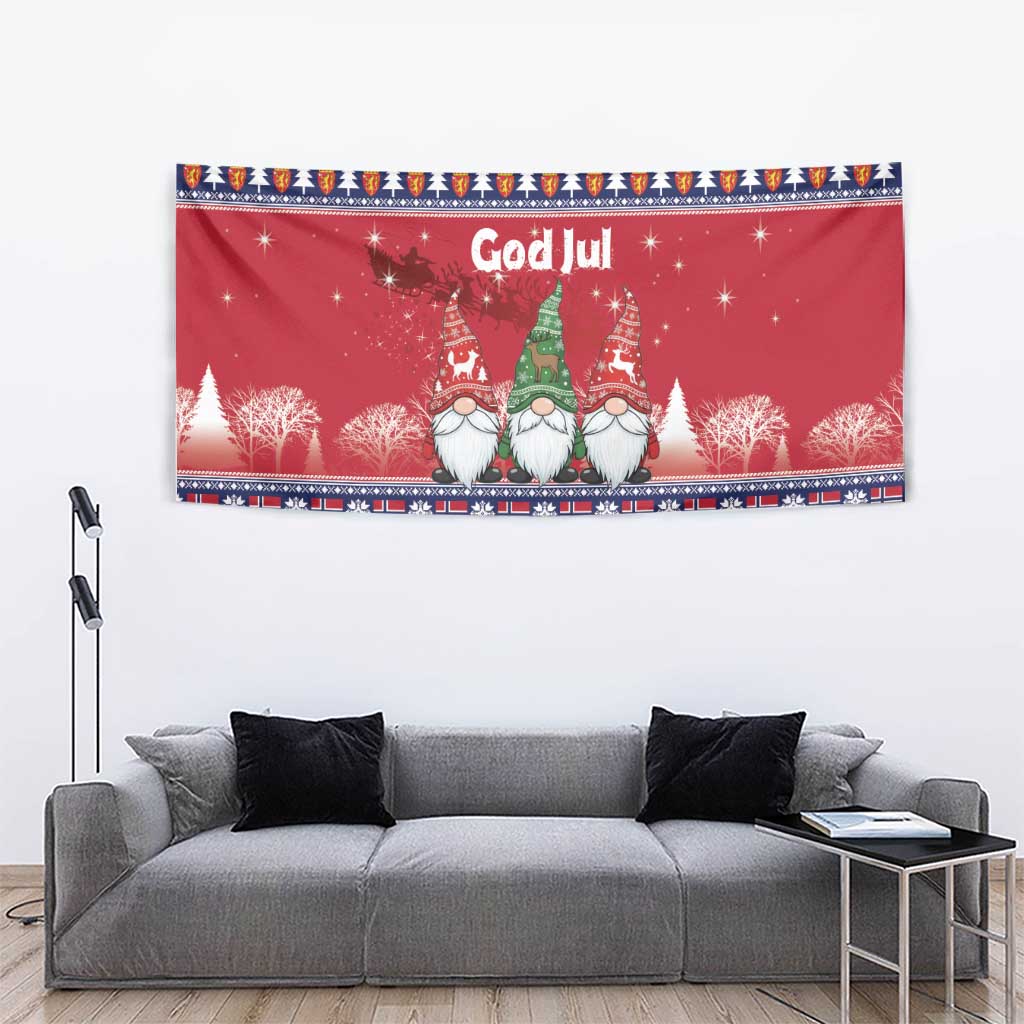 Norway Nisse Christmas Tapestry God Jul Norwegian Christmas Pattern - Wonder Print Shop