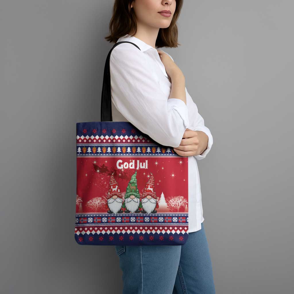 Norway Nisse Christmas Tote Bag God Jul Norwegian Christmas Pattern - Wonder Print Shop