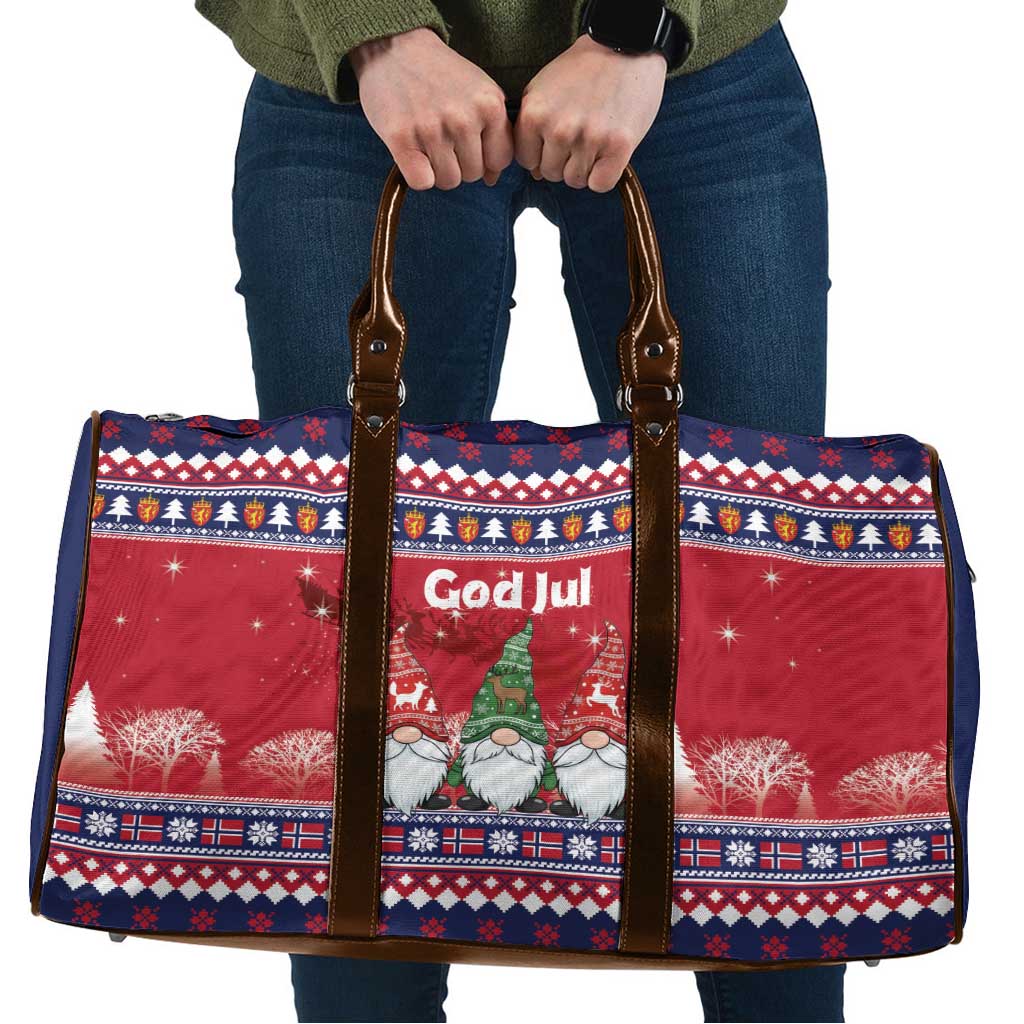 Norway Nisse Christmas Travel Bag God Jul Norwegian Christmas Pattern - Wonder Print Shop