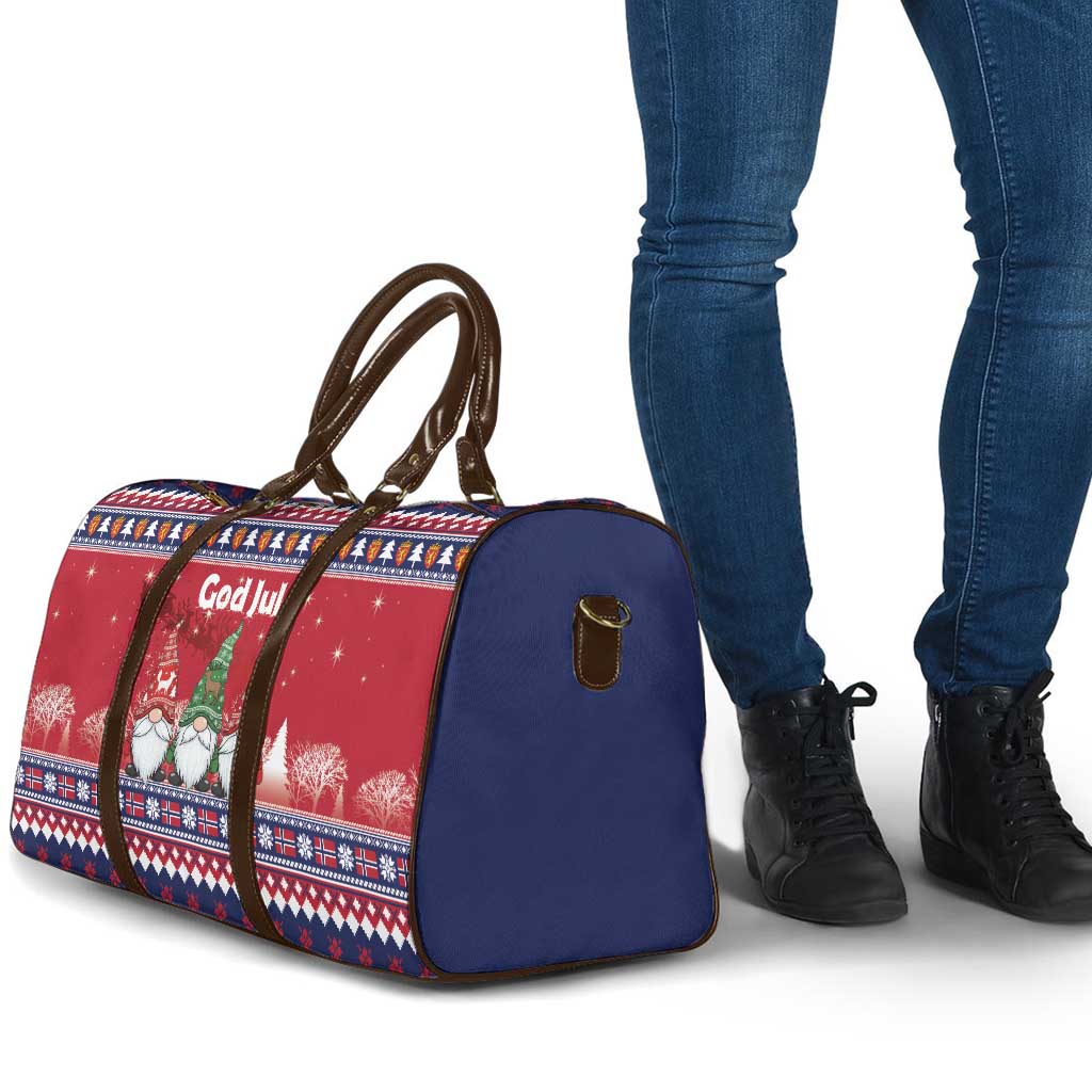 Norway Nisse Christmas Travel Bag God Jul Norwegian Christmas Pattern - Wonder Print Shop