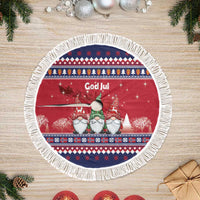 Norway Nisse Christmas Tree Skirt God Jul Norwegian Christmas Pattern - Wonder Print Shop