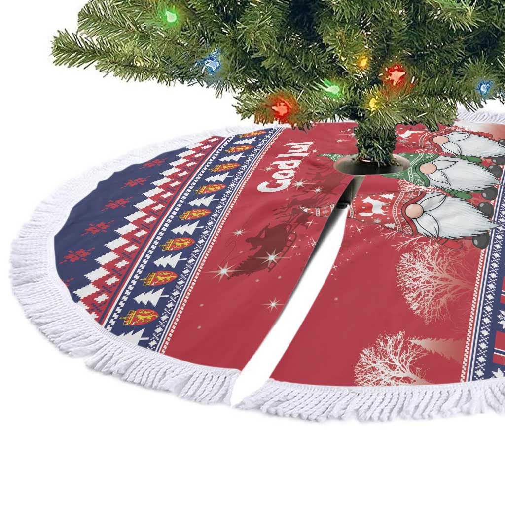 Norway Nisse Christmas Tree Skirt God Jul Norwegian Christmas Pattern - Wonder Print Shop