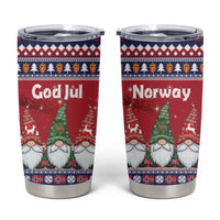 Norway Nisse Christmas Tumbler Cup God Jul Norwegian Christmas Pattern - Wonder Print Shop