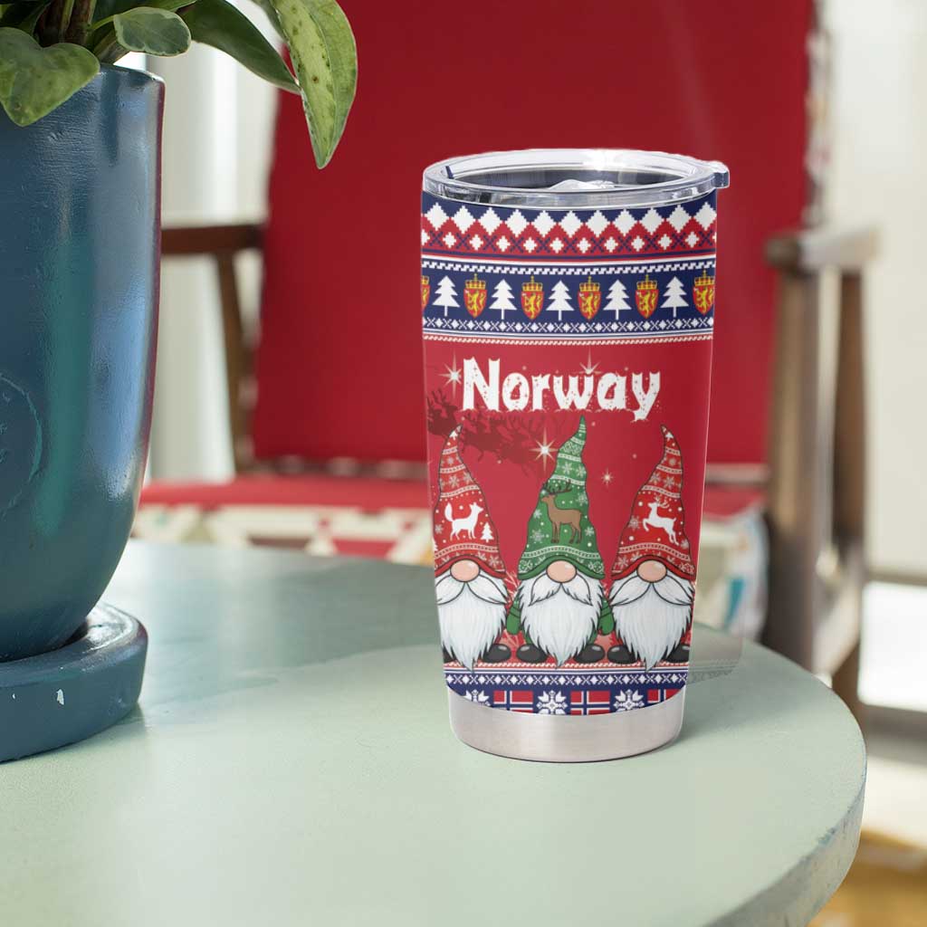 Norway Nisse Christmas Tumbler Cup God Jul Norwegian Christmas Pattern - Wonder Print Shop