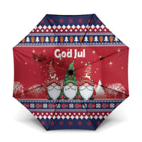 Norway Nisse Christmas Umbrella God Jul Norwegian Christmas Pattern - Wonder Print Shop
