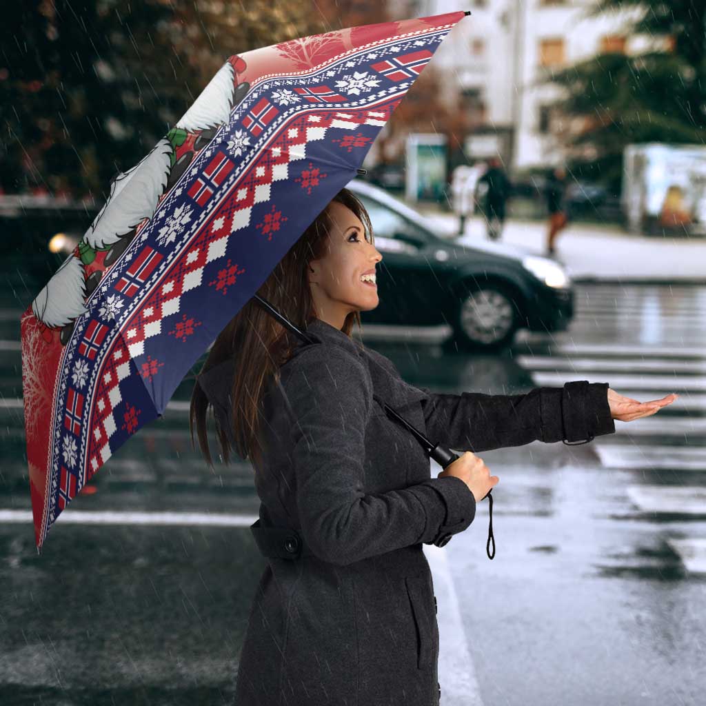 Norway Nisse Christmas Umbrella God Jul Norwegian Christmas Pattern - Wonder Print Shop