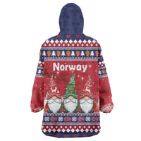 Norway Nisse Christmas Wearable Blanket Hoodie God Jul Norwegian Christmas Pattern - Wonder Print Shop
