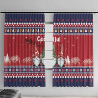 Norway Nisse Christmas Window Curtain God Jul Norwegian Christmas Pattern - Wonder Print Shop