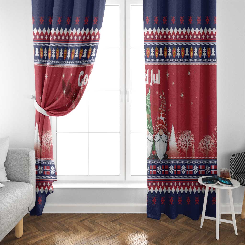 Norway Nisse Christmas Window Curtain God Jul Norwegian Christmas Pattern - Wonder Print Shop