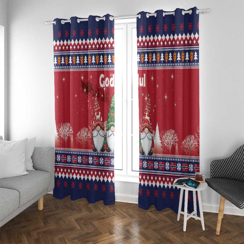 Norway Nisse Christmas Window Curtain God Jul Norwegian Christmas Pattern - Wonder Print Shop