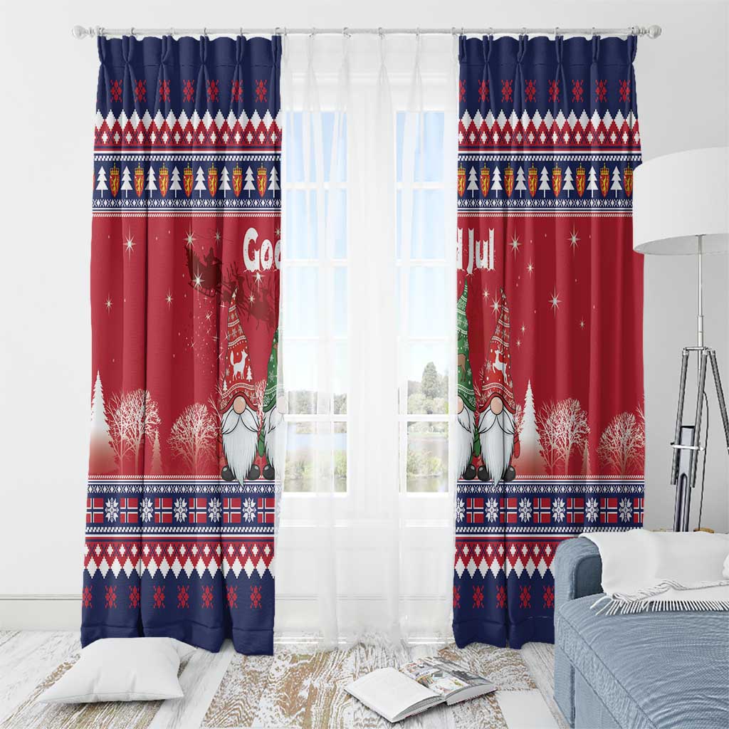 Norway Nisse Christmas Window Curtain God Jul Norwegian Christmas Pattern - Wonder Print Shop