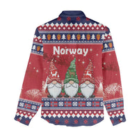 Norway Nisse Christmas Women Casual Shirt God Jul Norwegian Christmas Pattern - Wonder Print Shop