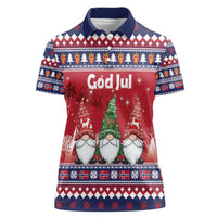Norway Nisse Christmas Women Polo Shirt God Jul Norwegian Christmas Pattern - Wonder Print Shop