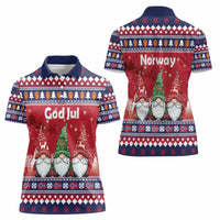 Norway Nisse Christmas Women Polo Shirt God Jul Norwegian Christmas Pattern - Wonder Print Shop