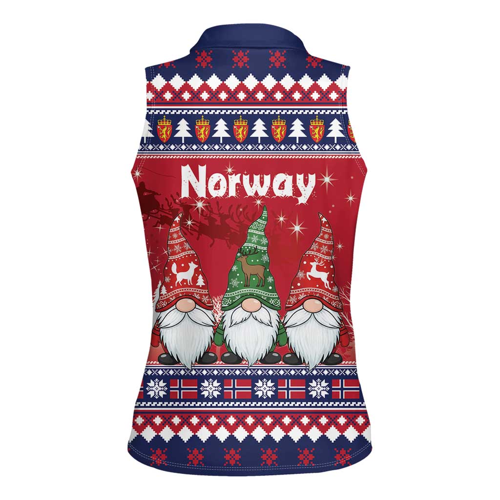 Norway Nisse Christmas Women Sleeveless Polo Shirt God Jul Norwegian Christmas Pattern - Wonder Print Shop