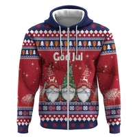 Norway Nisse Christmas Zip Hoodie God Jul Norwegian Christmas Pattern - Wonder Print Shop