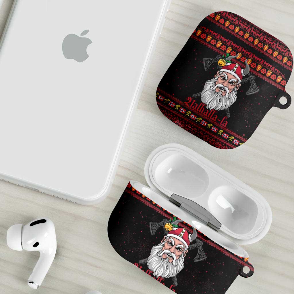 Norway Christmas AirPods Case Valhalla La La Viking Santa - Wonder Print Shop