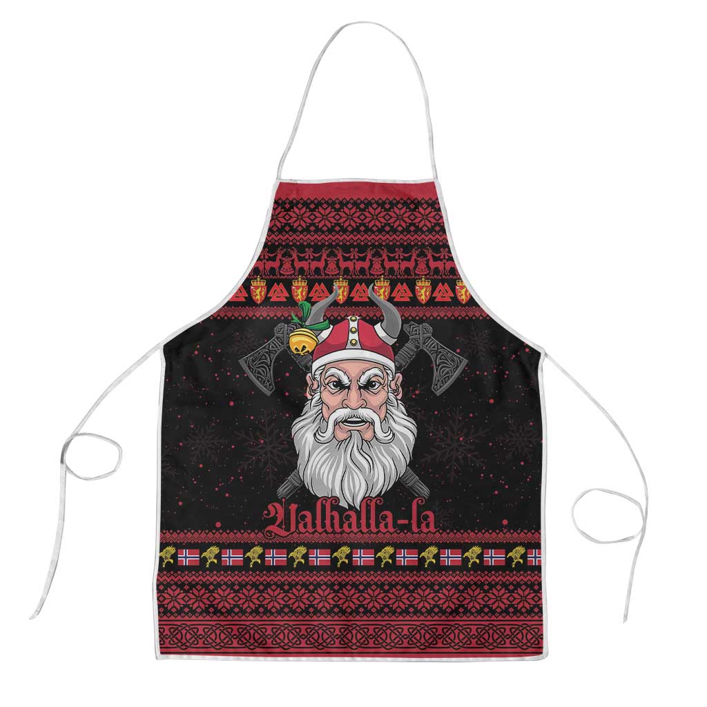 Norway Christmas Apron Valhalla La La Viking Santa - Wonder Print Shop