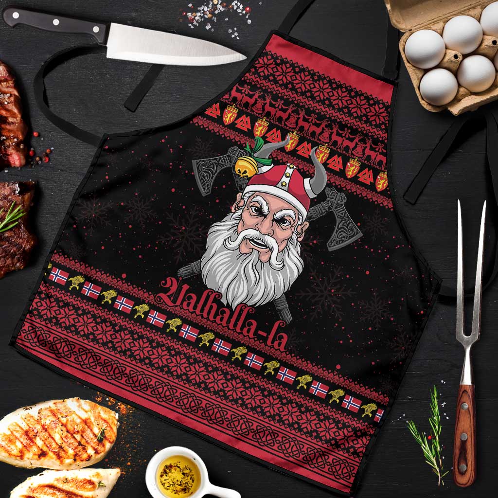 Norway Christmas Apron Valhalla La La Viking Santa - Wonder Print Shop