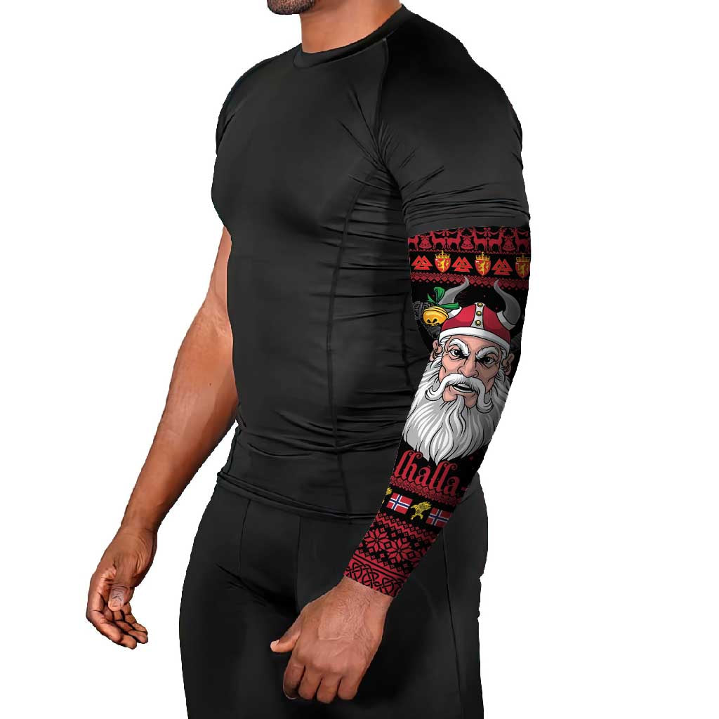 Norway Christmas Arm Sleeves Valhalla La La Viking Santa - Wonder Print Shop
