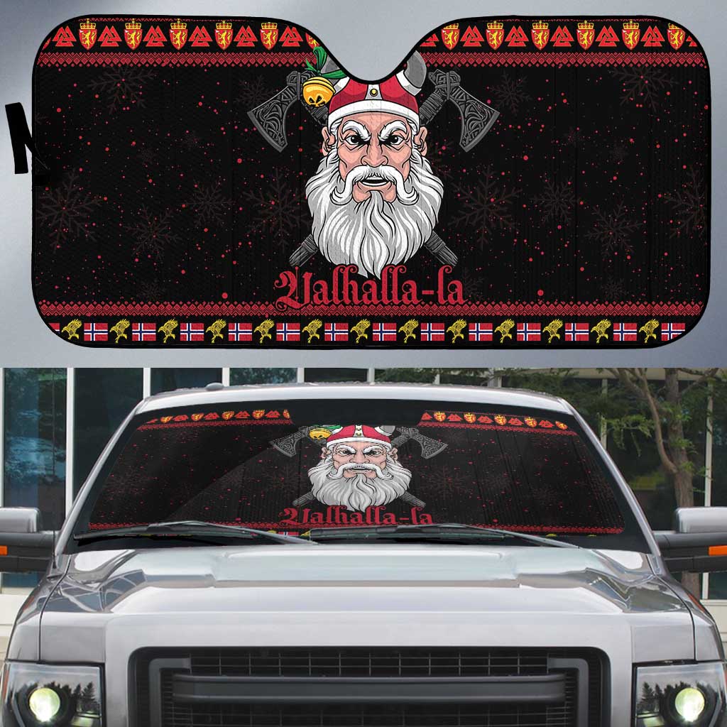 Norway Christmas Auto Sun Shade Valhalla La La Viking Santa - Wonder Print Shop
