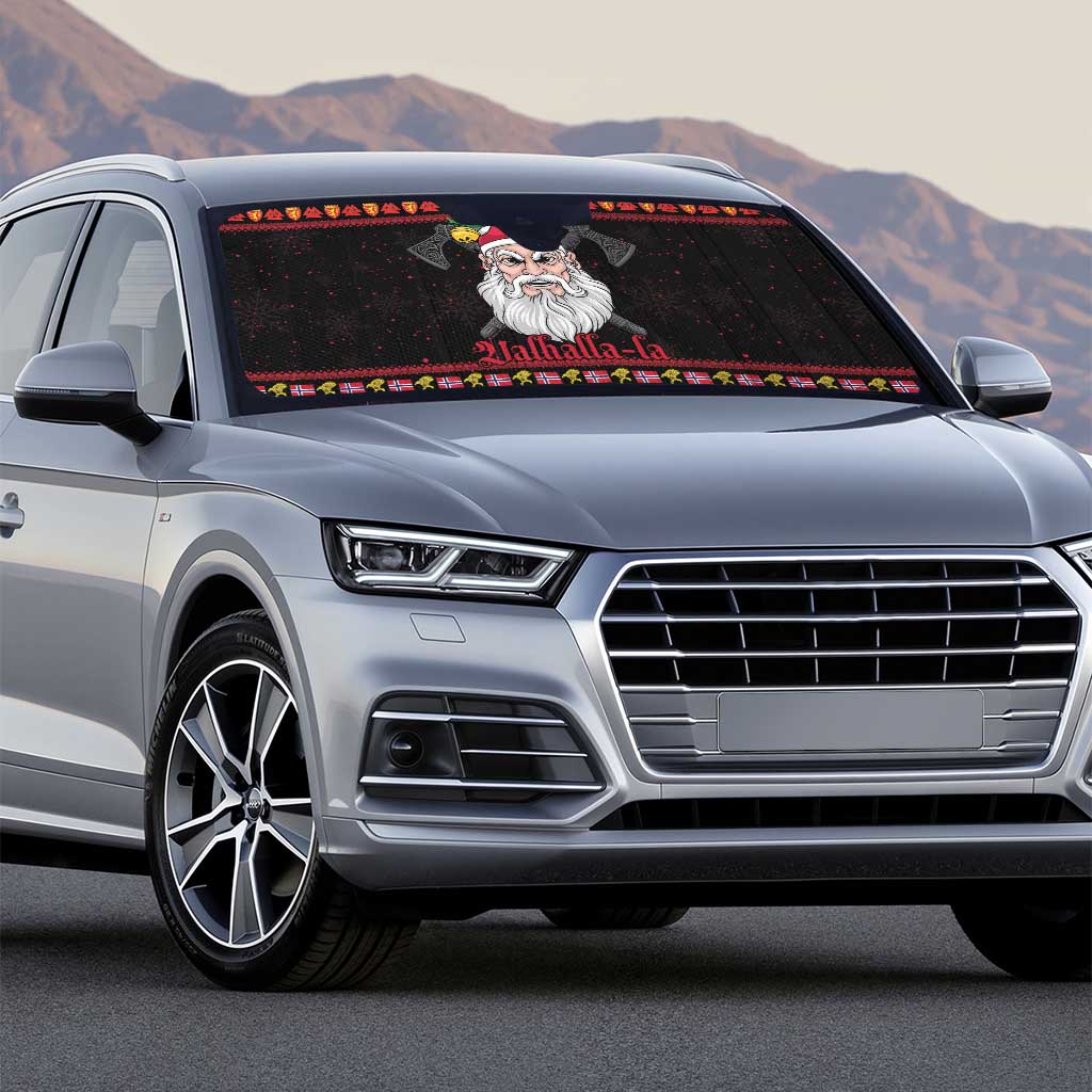 Norway Christmas Auto Sun Shade Valhalla La La Viking Santa - Wonder Print Shop