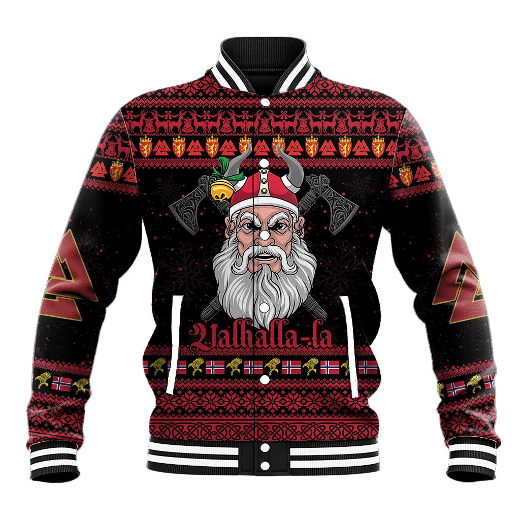 Norway Christmas Baseball Jacket Valhalla La La Viking Santa - Wonder Print Shop