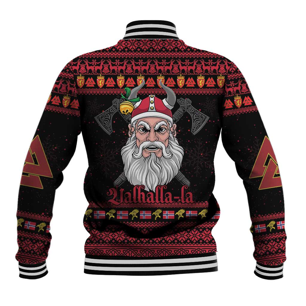Norway Christmas Baseball Jacket Valhalla La La Viking Santa - Wonder Print Shop