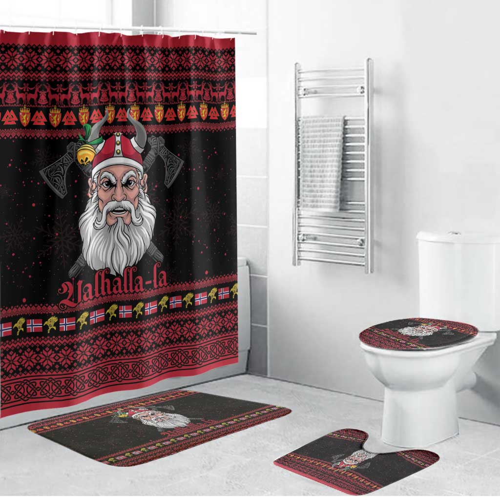 Norway Christmas Bathroom Set Valhalla La La Viking Santa - Wonder Print Shop