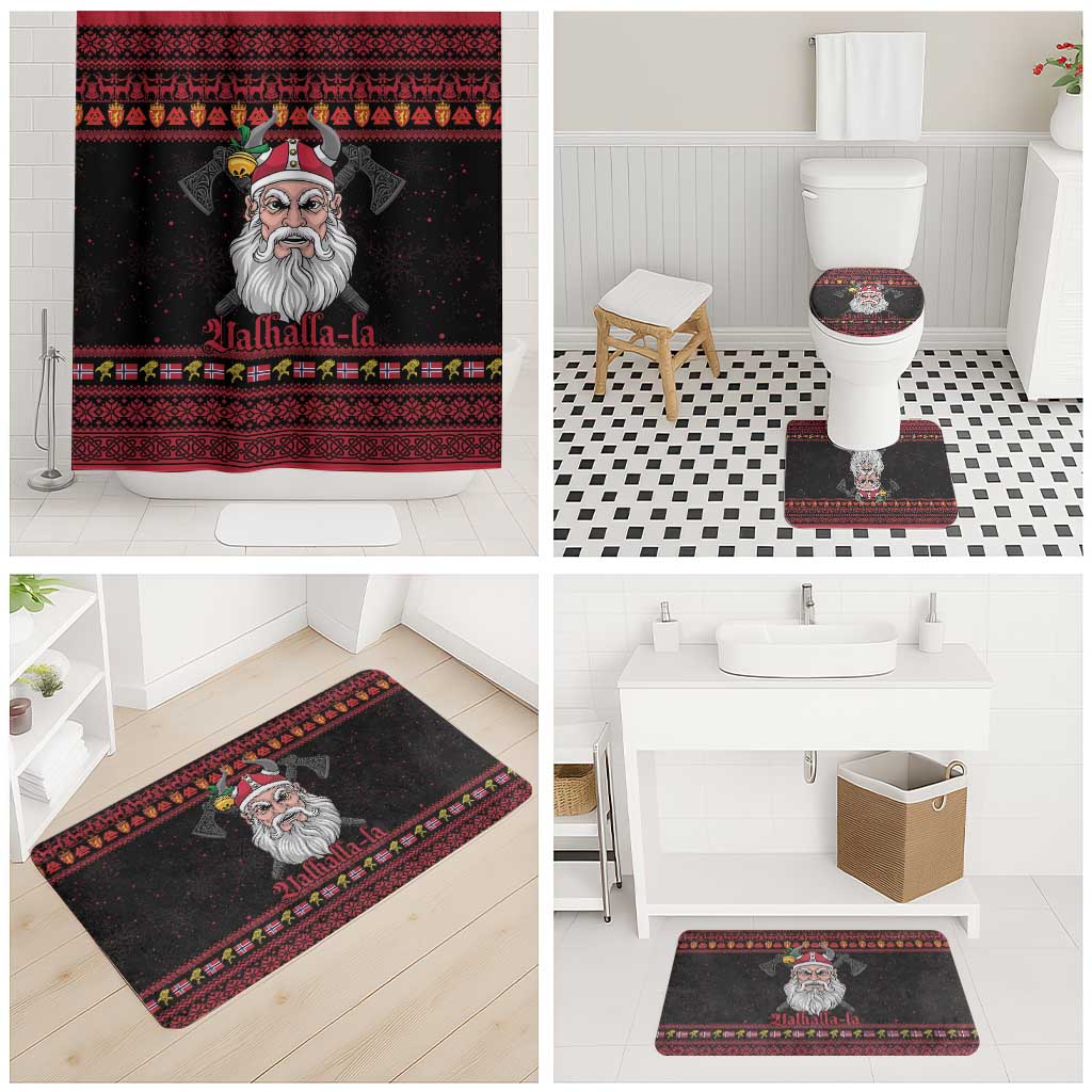 Norway Christmas Bathroom Set Valhalla La La Viking Santa - Wonder Print Shop