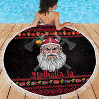Norway Christmas Beach Blanket Valhalla La La Viking Santa - Wonder Print Shop