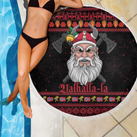 Norway Christmas Beach Blanket Valhalla La La Viking Santa - Wonder Print Shop